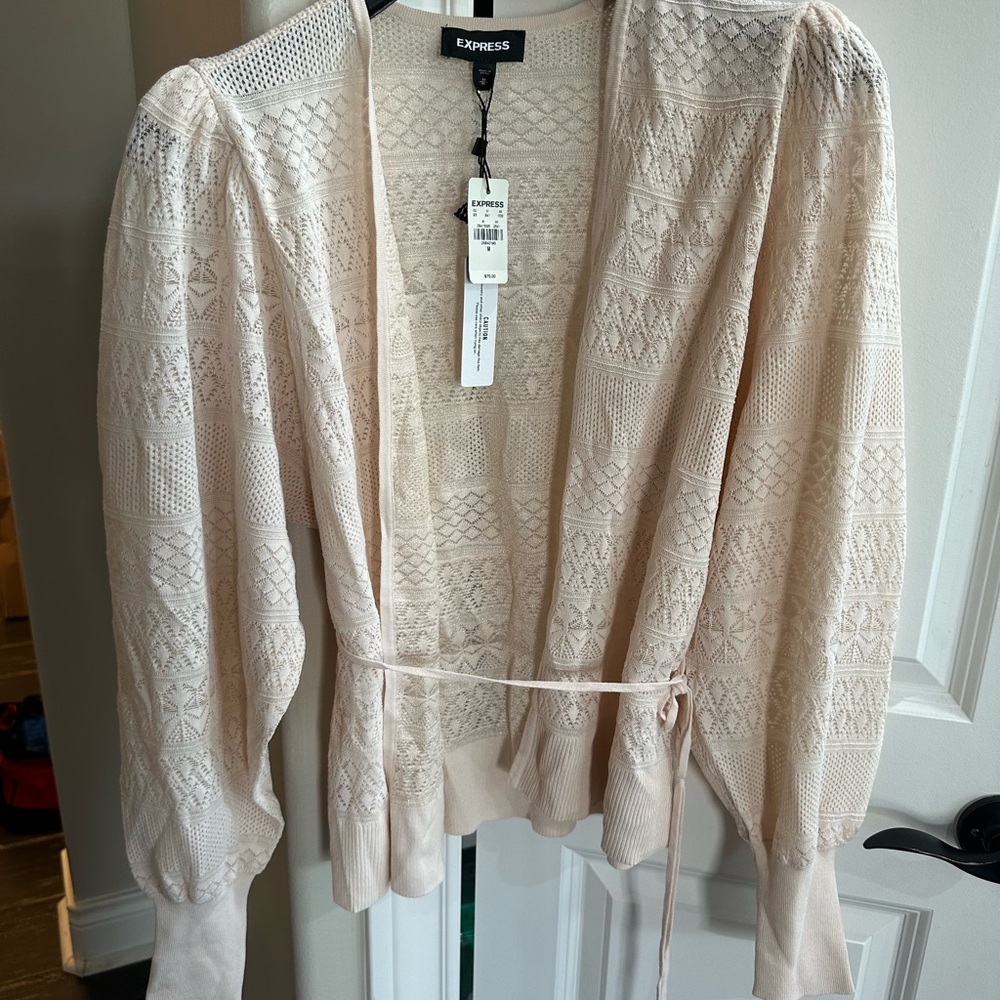 Express Cream Lace Cardigan